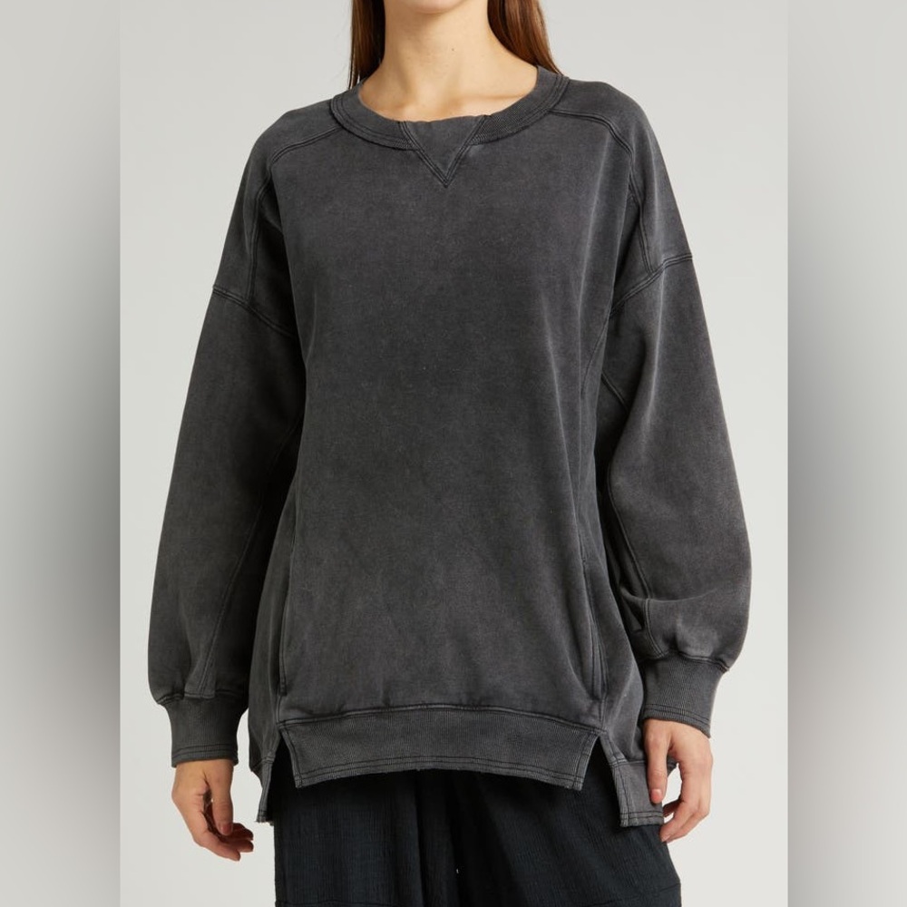 FP Movement by Free People Washed Charcoal Oversized Crewneck Sweatshirt